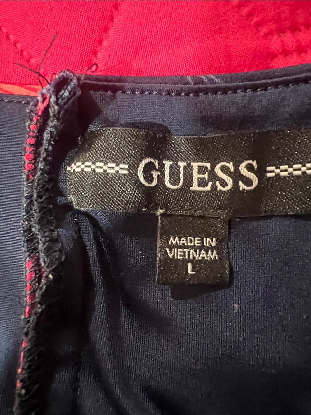 Guess Navy Blue Floral Jumpsuit with Pink & Coral Print - Picture 2 of 10